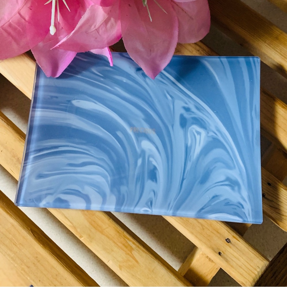 Beautiful Swirl Blue Glass Tray. “NWOT”